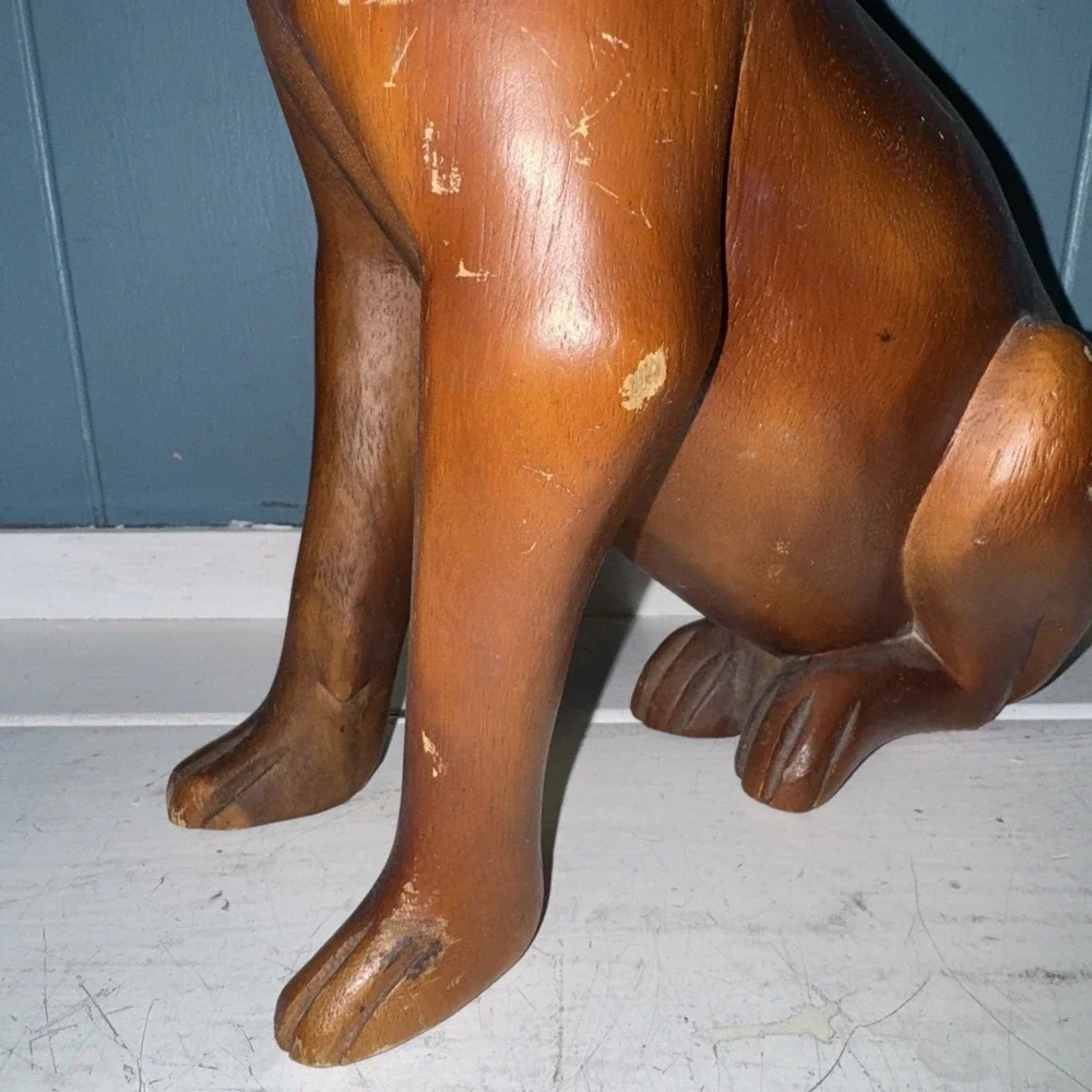 Large DACHSHUND MALE DOG FIGURINE VINTAGE LEFTON HAND DECORATED ORIGINAL STICKER